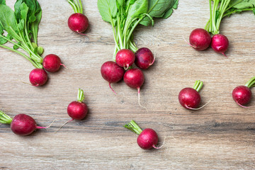 Fresh vegetables on wooden table