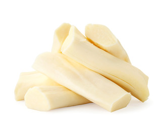 Suluguni cheese sticks on a white background. Isolated