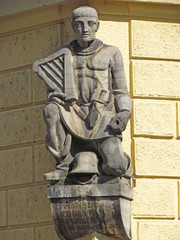 Obraz premium Sculpture of a German military musician on a street in the center of Munich. Germany, Munich, August 2013