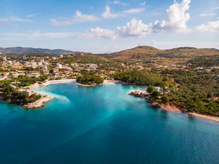 Fototapeta na wymiar Aerial view of scenic albanian coastline