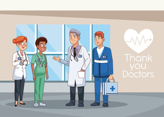 interracial professionals doctors staff avatars characters