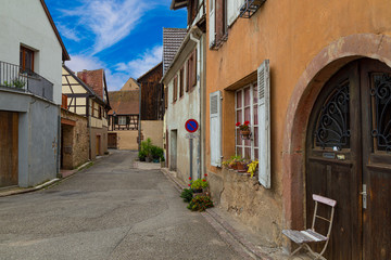 Fototapeta na wymiar Old wine town of Kientzheim. Alsace. France.
