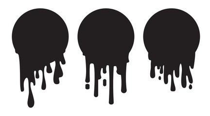 dripping paint shape. Current liquid stains, inks. Paint flows.Vector illustration. Color isolated background.