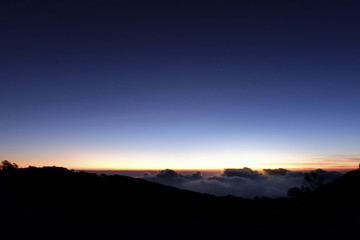 Forested mountain in the Kew mae pan nature trail at first light