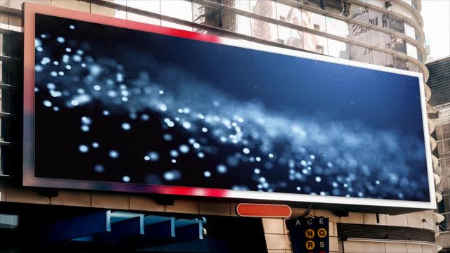 bigboard advertising on the street, on the building, blue background with flying 