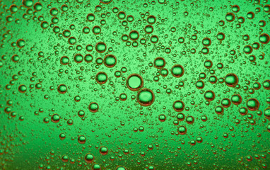 Sunflower Oil bubbles drops, macro photography