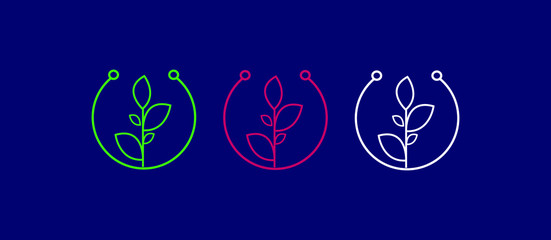  abstract small tree symbol set  for commercial use 