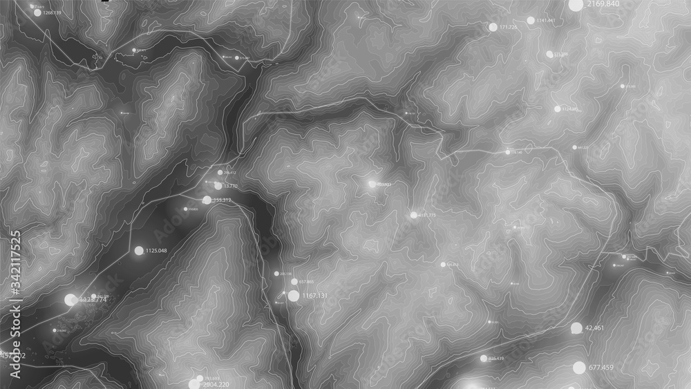 Aufkleber terrain big data visualization. futuristic map infographic. complex topographical data graphic visua