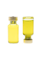 Colofull vaccine and medicine on white background