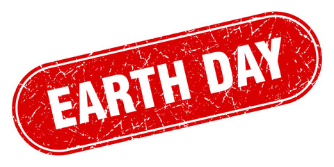 earth day sign. earth day grunge red stamp. Label