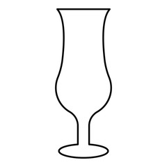 Cocktail glass icon outline black color vector illustration flat style image