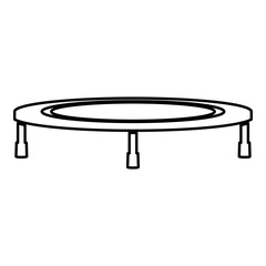 Trampoline jumping for bounce icon outline black color vector illustration flat style image