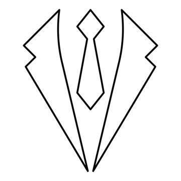 black suit and tie outline clip art preview