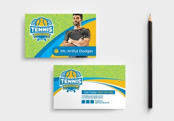 Tennis Player or Coach Business Card Layout - Powered by Adobe