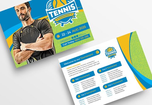 Tennis Flyer Layout with Grass Texture