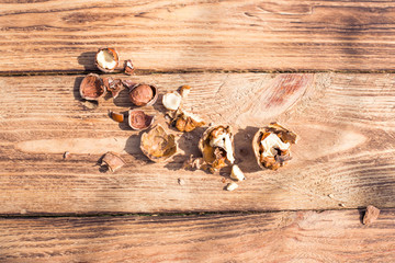 Obraz na płótnie Canvas dried fruit on old wood