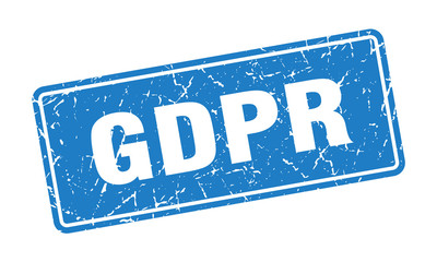 gdpr stamp. gdpr vintage blue label. Sign