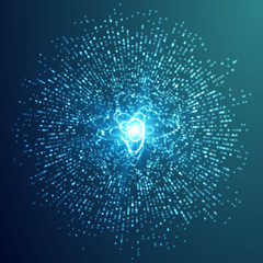 Abstract vector background. Futuristic style card. Elegant background for business presentations. Lines, point, planes in 3d space.