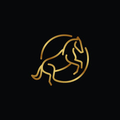 Horse logo design. Awesome horse logo. A horse with circle logotype.