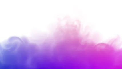 Foto op Canvas Blue and purple fog or smoke. Purple background. Abstract blurry smoke with blue and purple tints. Purple steam on a white background. Abstract mystical gas with various cool shades. Copy space. © Владимир Непомнящий
