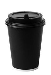 Paper cup of coffee isolated on white background