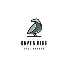 Raven bird logo vector design. Awesome a raven logo. A raven bird logotype.