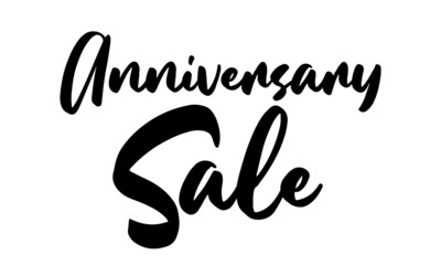 Anniversary Sale Calligraphy Hand written Letters. On White Background