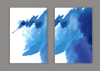 blue watercolor background brochure blank