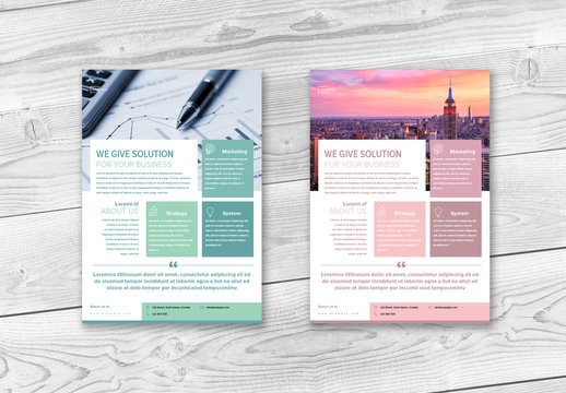 Corporate Flyer Layout with Rectangles Elements
