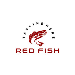 Redfish Animal Fishery Food Freshwater Graphic Design Fishing Vector Logo Inspiration