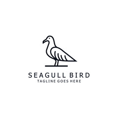 Seagull logo design. Awesome seagull logo. A seagull logotype.