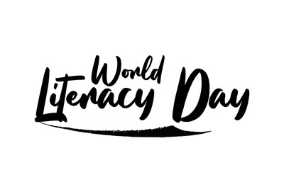 World Literacy Day Calligraphy Black Color Text On White Background