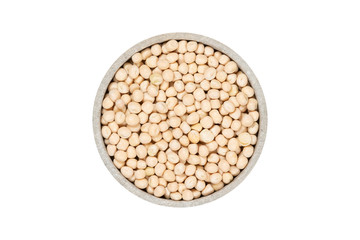 Eine Schale voller weißer Erbsen