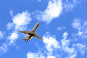 private jet flying overhead