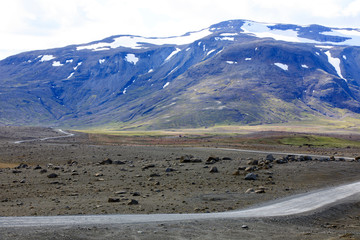 Kjolur / Iceland - August 25, 2017: Scenery along the Kjolur Highland Road, Iceland, Europe