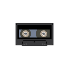 Retro audio or video cassette cartoon icon, flat vector illustration isolated.