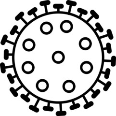 Simple Black Flat Vector Illustration of the Novel Corona Virus Covid-19