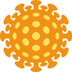 Simple Yellow Flat Vector Illustration of the Novel Corona Virus Covid-19