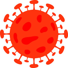 Simple Orange Flat Vector Illustration of the Novel Corona Virus Covid-19