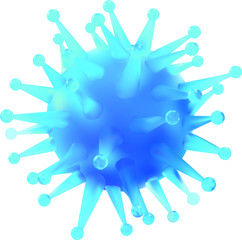 Obraz premium Detailed Blue 3D Vector Illustration of the Novel Corona Virus Covid-19