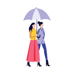 Fashion girlfriends walking together flat cartoon vector illustration isolated.