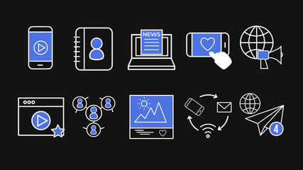 Animated Social Interaction Icons Overlay
