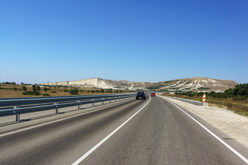 The new Tavrida high-speed road in Crimea. Belaya Skala