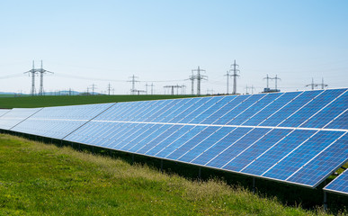 Solar Power Station (Fotovoltaic station) on the field in Europe