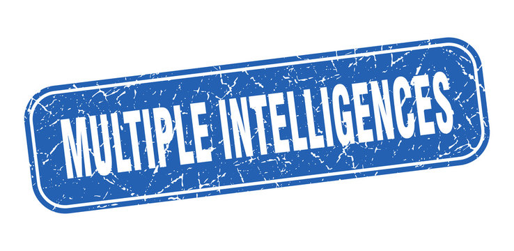 multiple intelligences stamp. multiple intelligences square grungy blue sign