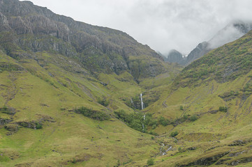 Waterfall in the Glencoe Valley, Scotland