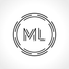 Initial ML letter Logo Design vector Template. Abstract Letter ML logo Design