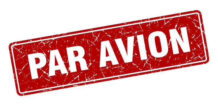 par avion stamp. par avion vintage red label. Sign