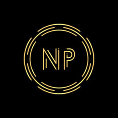 Initial Letter NP Logo Design Vector Template. Digital Abstract NP Letter Logo Design