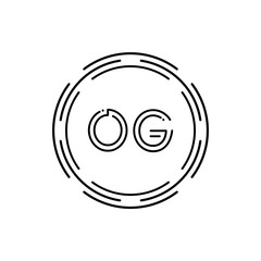 Initial Monogram Letter OG Logo Design Vector Template. Digital Technology OG Letter Logo Design